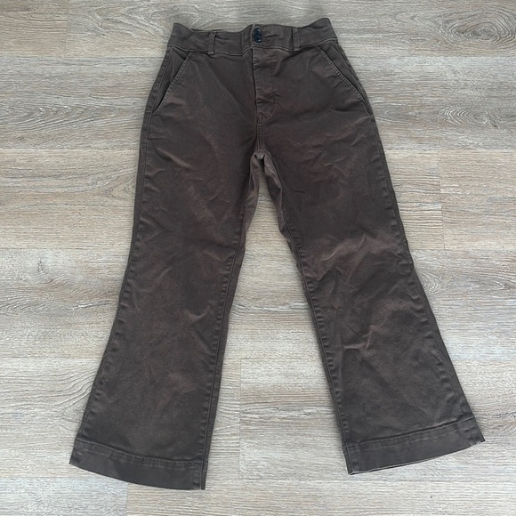 Everlane The Utility kick-out organic cotton high rise brown women’s size 8 - Picture 9 of 16